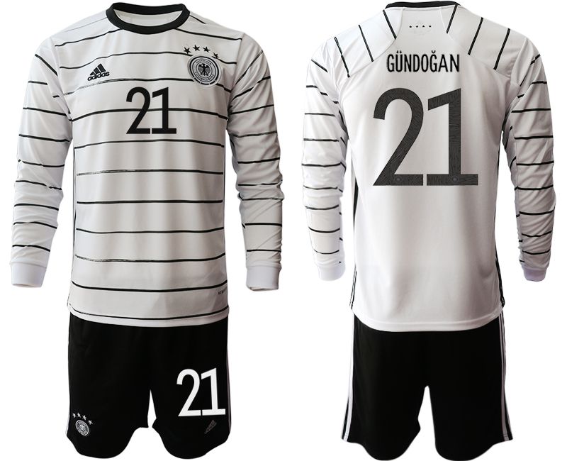 Men 2021 World Cup National Germany home long sleeve #21 white Soccer Jerseys